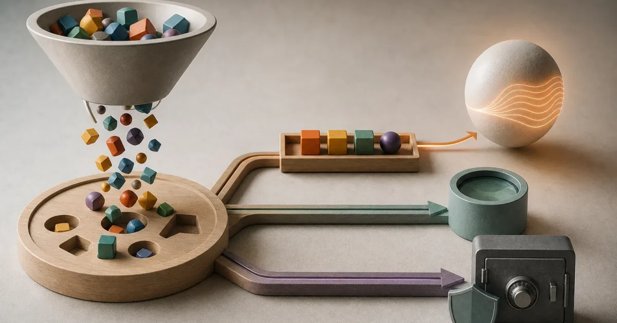 Schéma conceptuel d’un événement d’intégration avec données incluses, références et systèmes connectés.